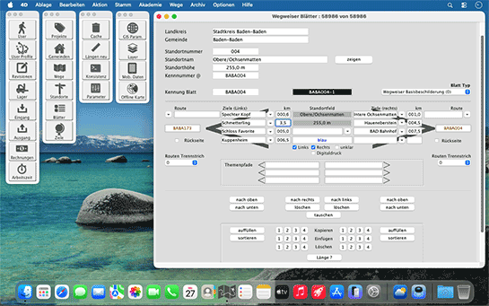 Digitale Wegeverwaltung, Eingabemaske Standortblatt